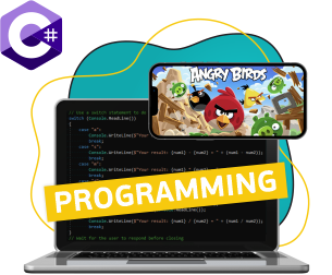 Программирование на C#. Удивительный мир 2D-игр - КИБЕРшкола программирования для детей, компьютерные курсы для школьников, начинающих и подростков - KIBERone г. Семилуки
